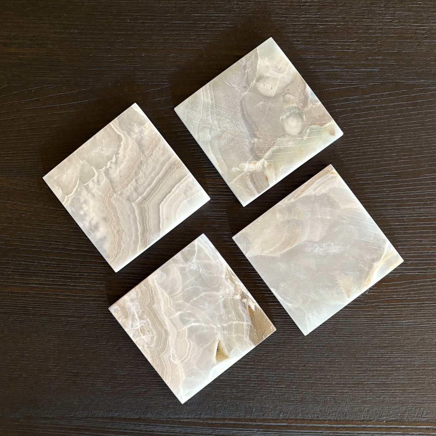 natural onyx stone coasters, modern oragnic home decor