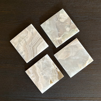 natural onyx stone coasters, modern oragnic home decor