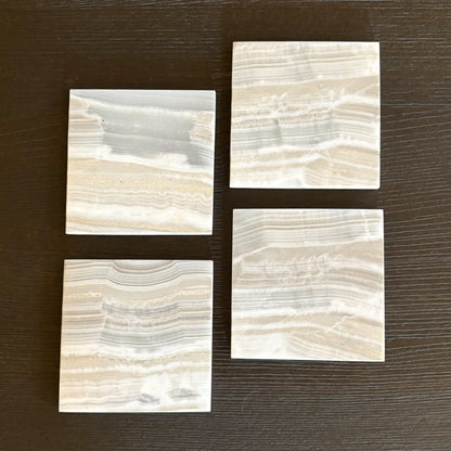 neutral stone wine coasters, neutral home accents