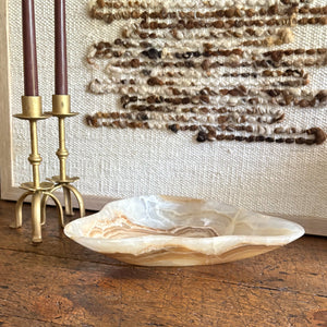 brown  and white onyx coffee table bowl