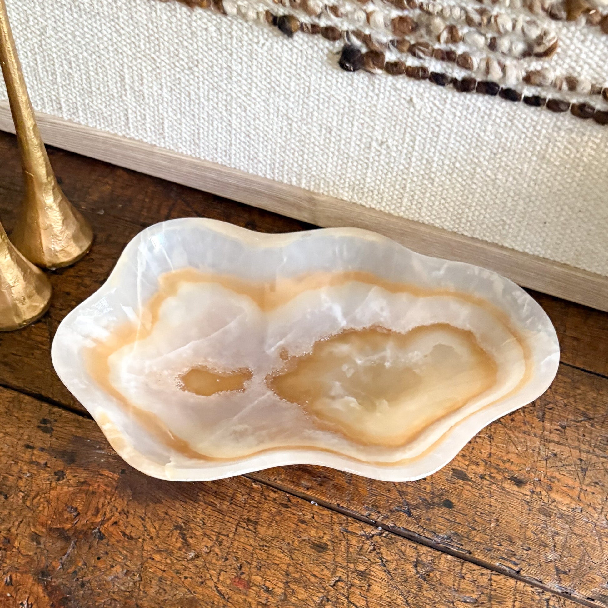 natural mexican onyx stone bowl, neutral home accents