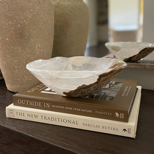 decorative white and brown onyx bowl