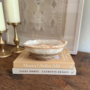 mexican brown and white onyx bowl, organic home accents, onyx home decor