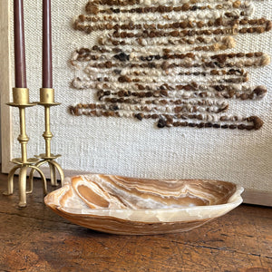 brown and white onyx accent bowl, onyx home accents