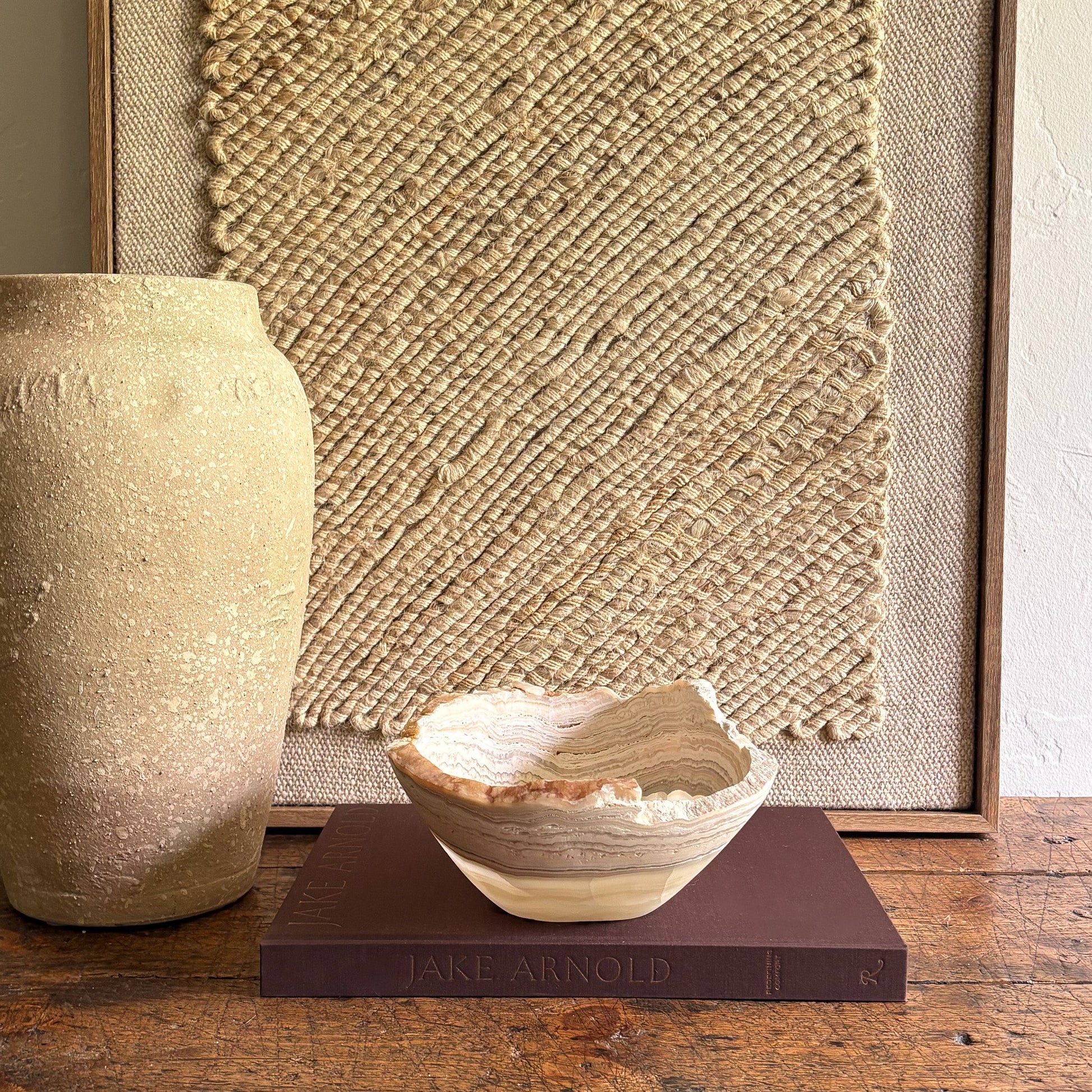 beige mexican onyx stone bowl
