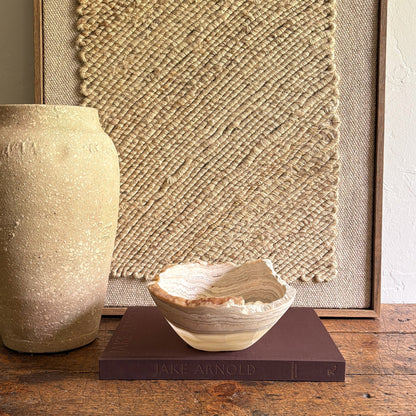beige mexican onyx stone bowl