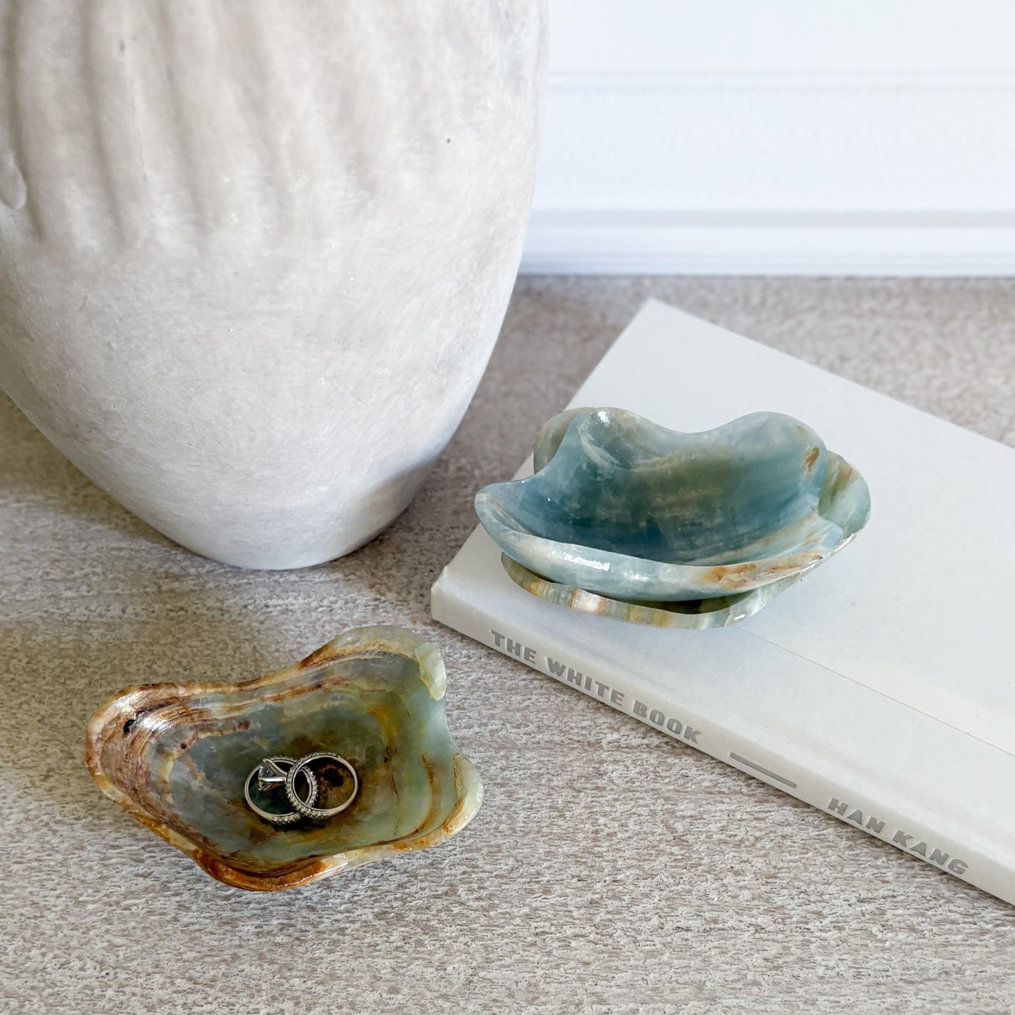 Hand Carved Blue Onyx Trinket Dish