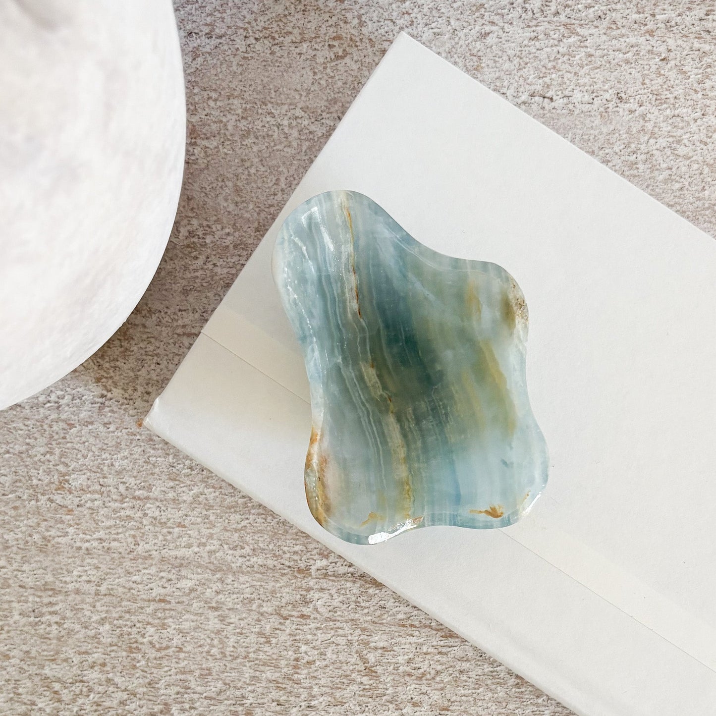 Hand Carved Blue Onyx Trinket Dish
