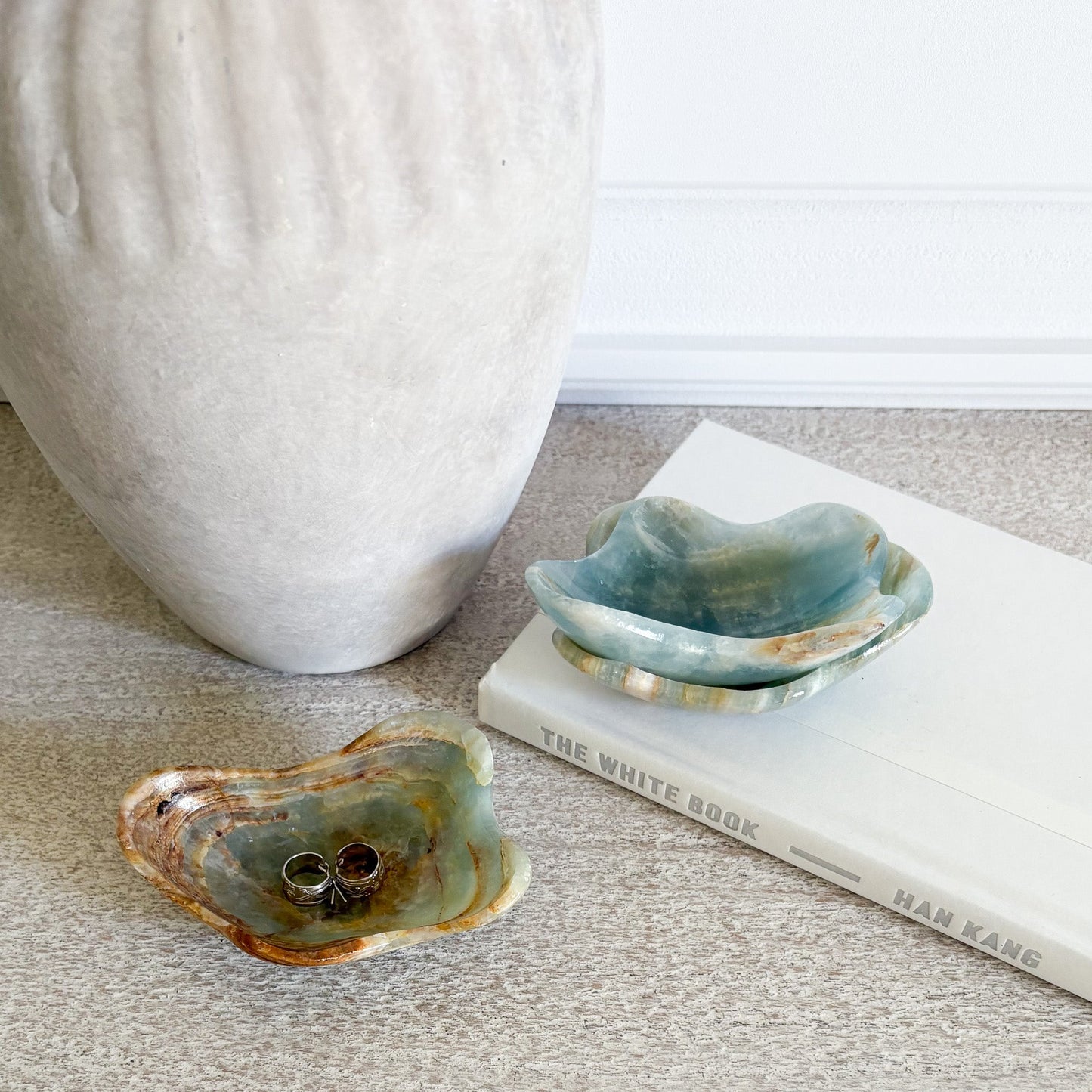 Hand Carved Blue Onyx Trinket Dish