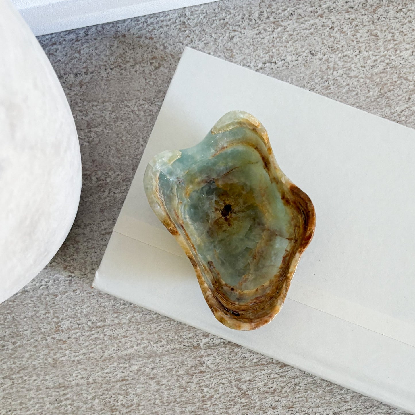 Hand Carved Blue Onyx Trinket Dish