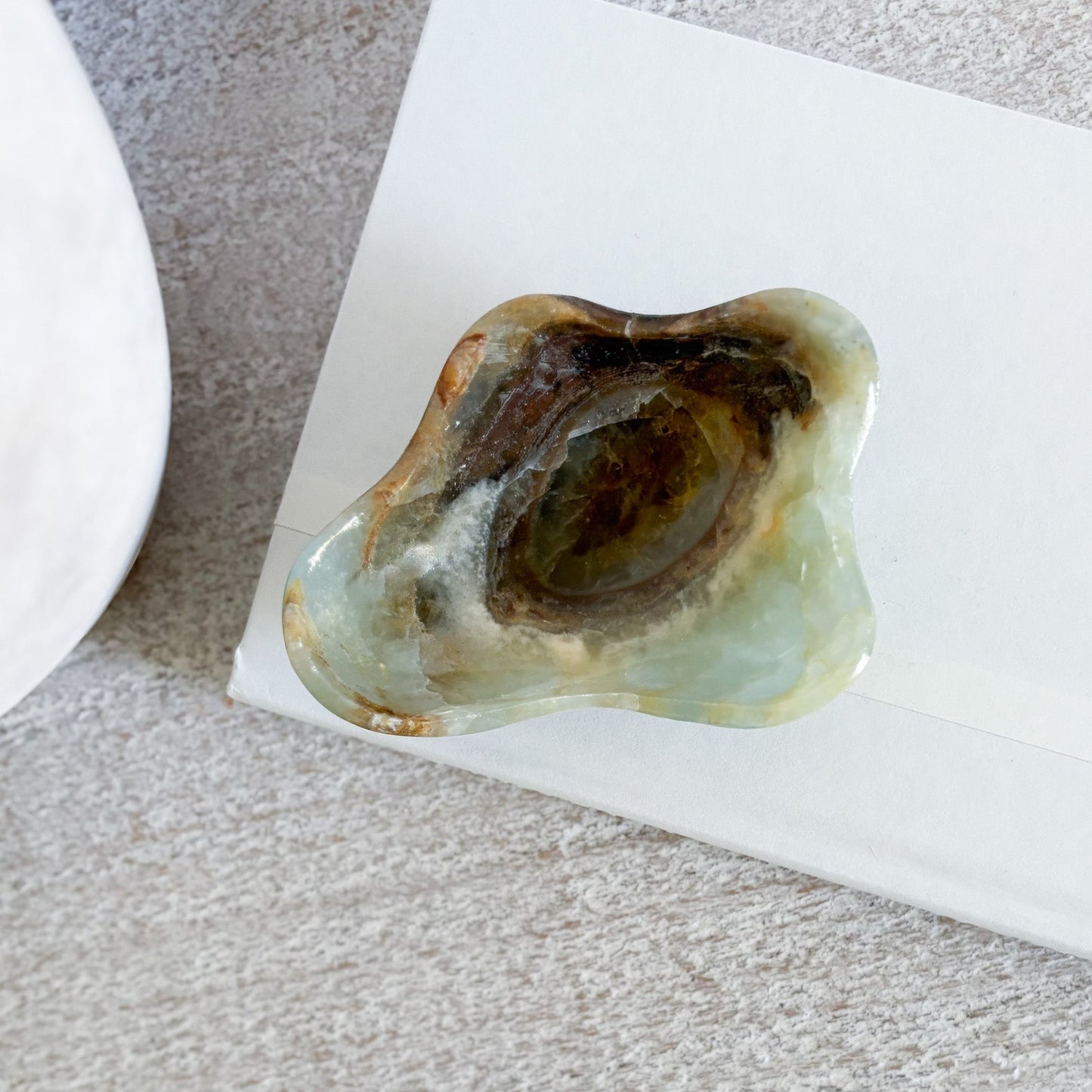Hand Carved Blue Onyx Trinket Dish