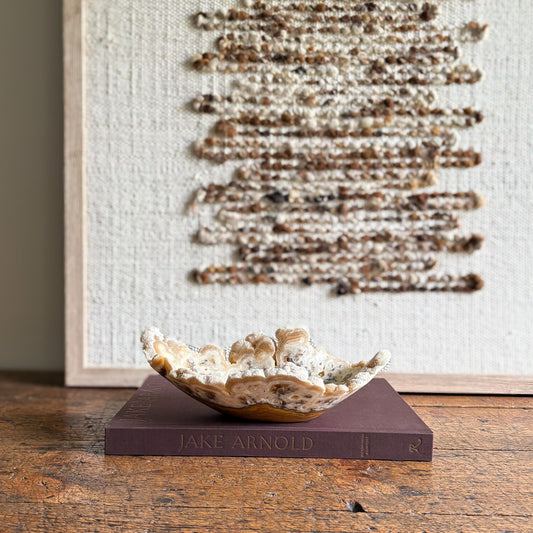 decorative brown and white onyx bowl