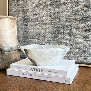 decorative grey and white onyx bowl, modern organic home decor