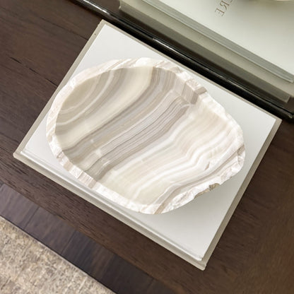 white and grey onyx accent bowl