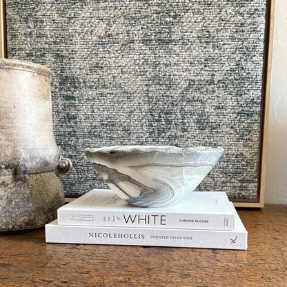 white and grey onyx accent bowl