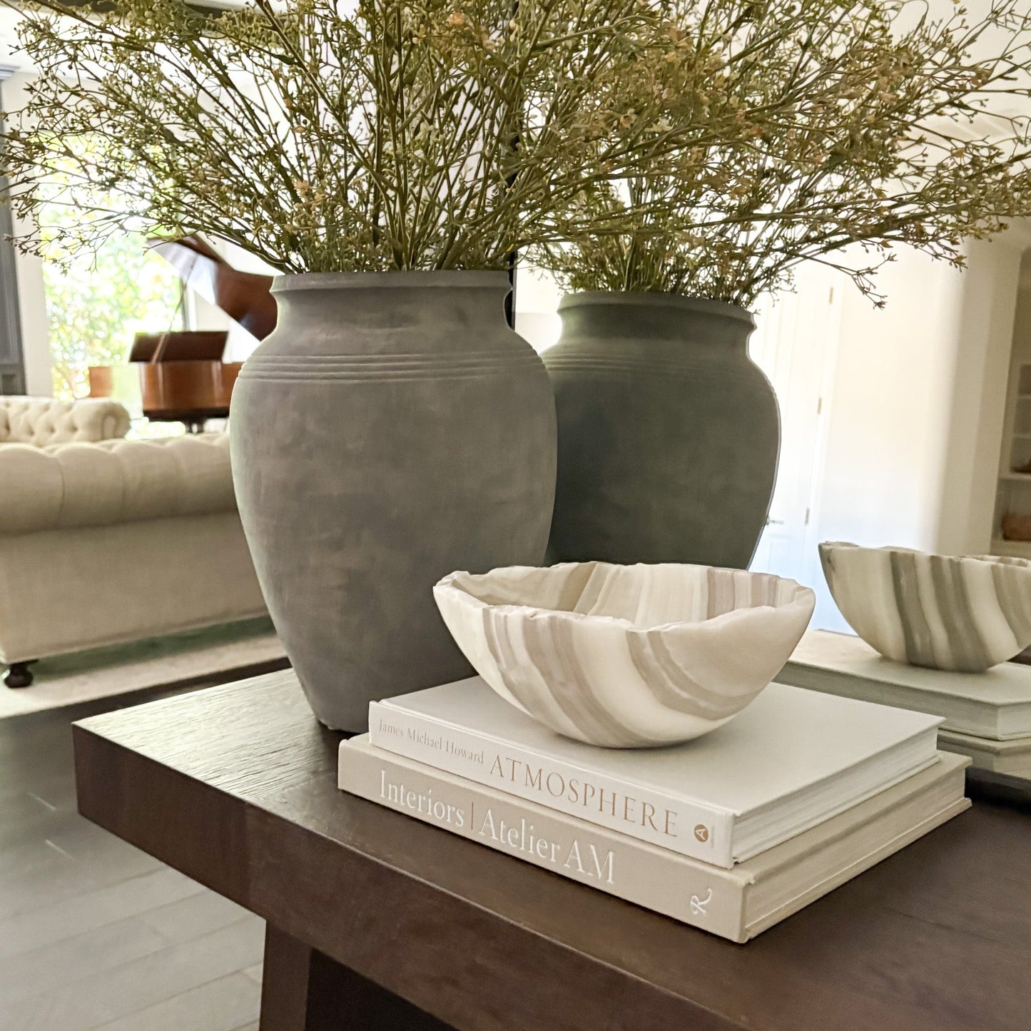 white and grey onyx accent bowl