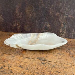 decorative white and brown onyx bowl