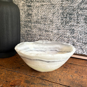 decorative white onyx bowl