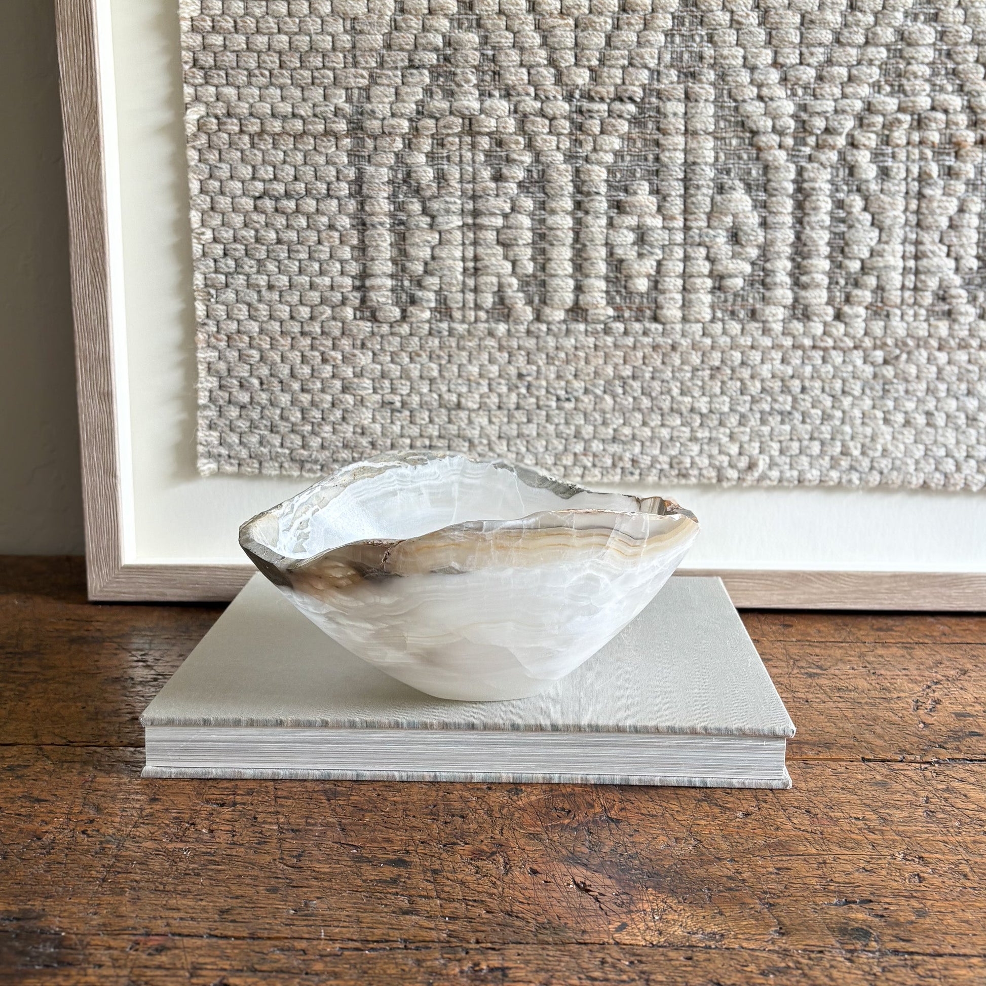 grey and white onyx accent bowl