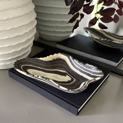 Hand Carved Zebra Onyx Bowl