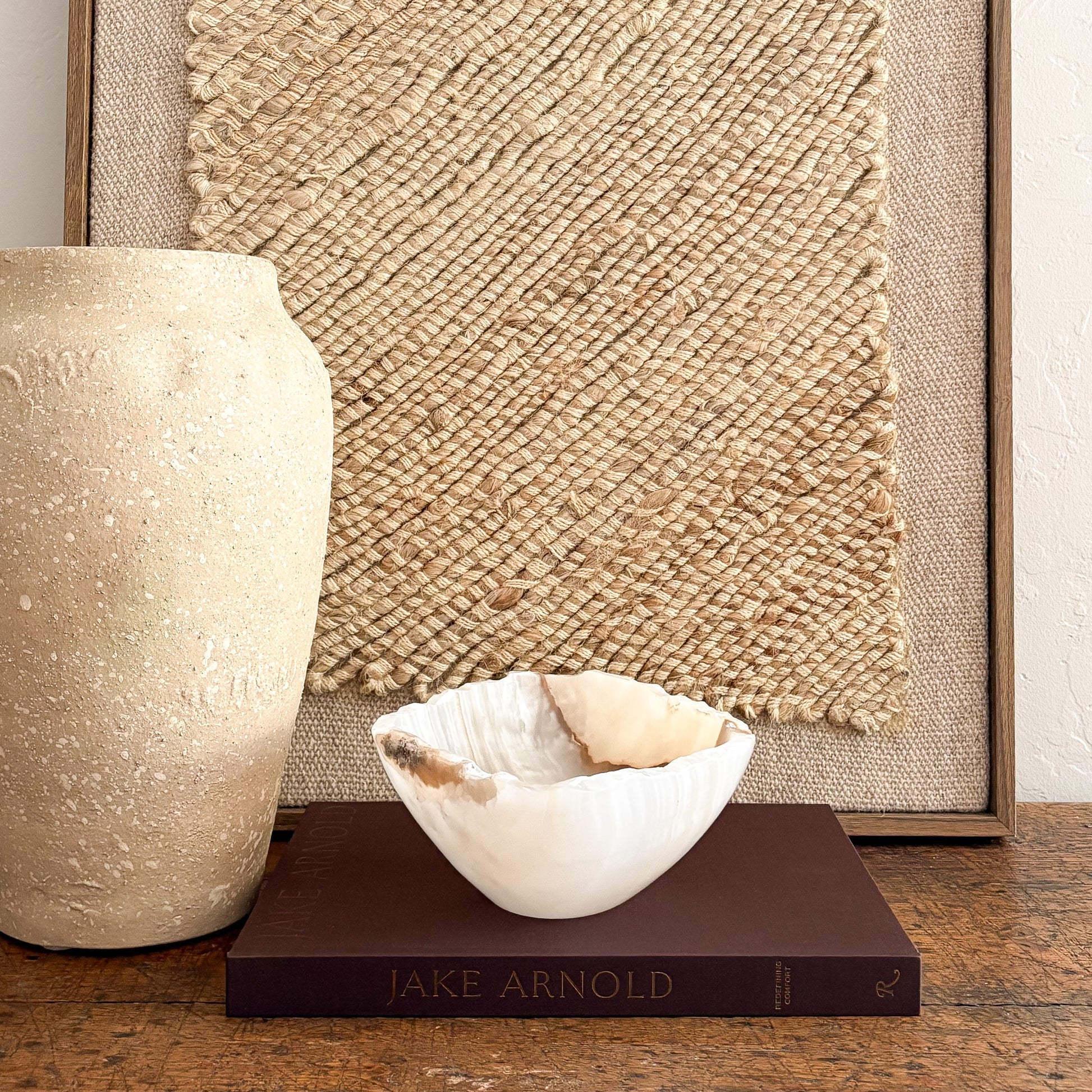 Rustic-modern amber onyx bowl, hand-carved from solid stone