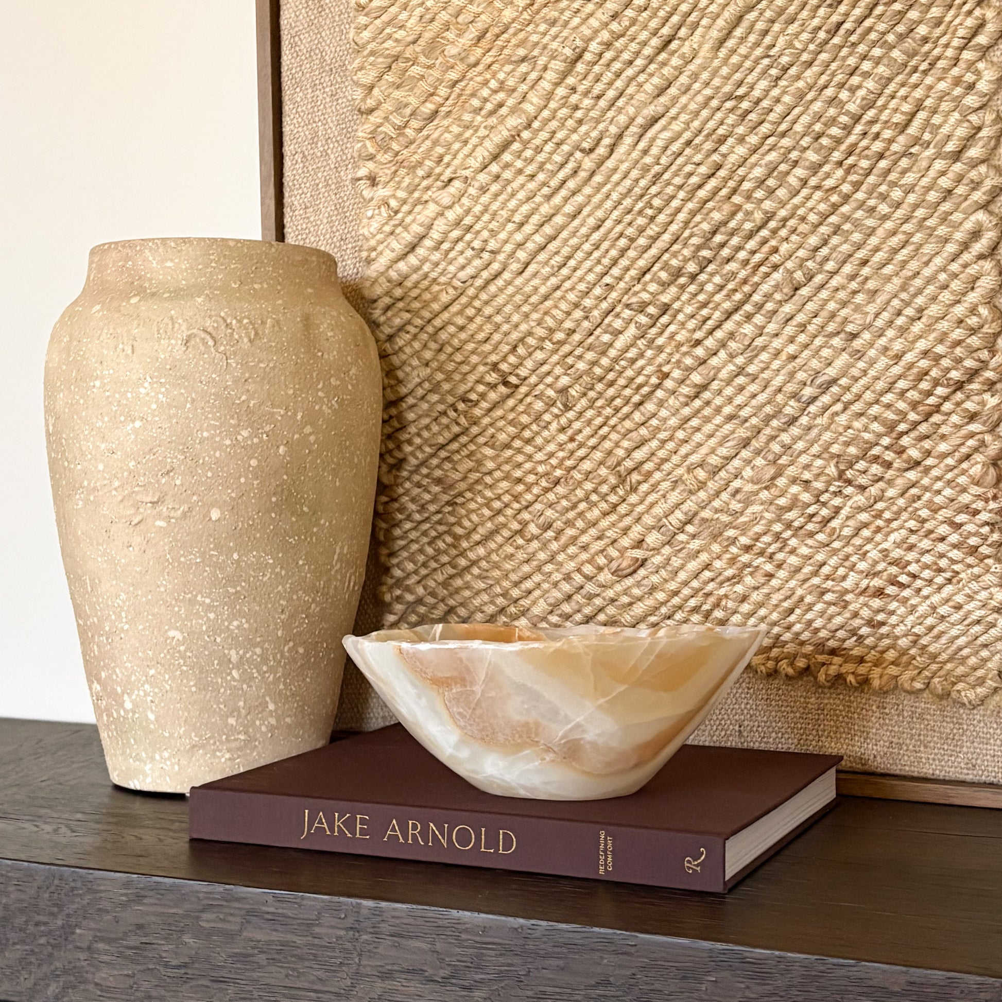 Hand carved amber onyx bowl luxury stone home decor