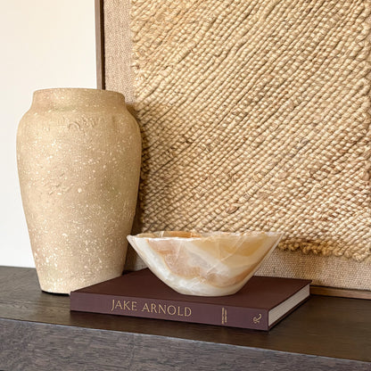 Hand carved amber onyx bowl luxury stone home decor