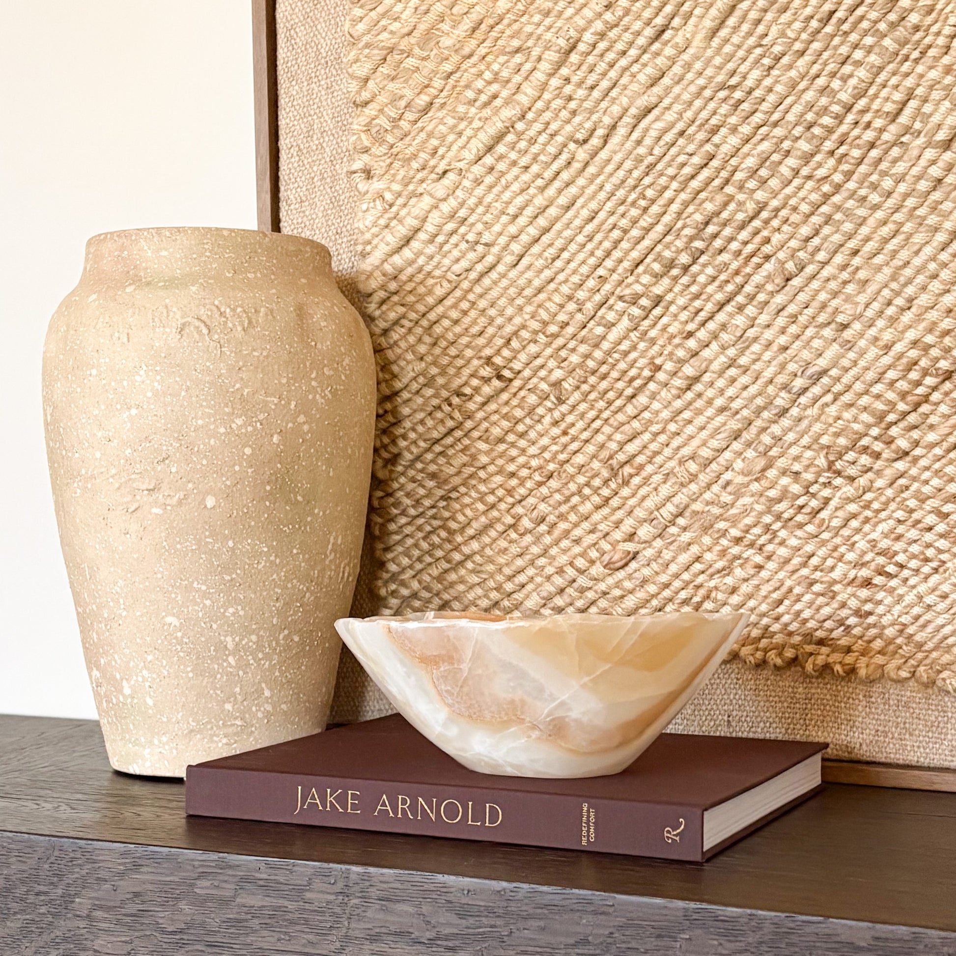 Hand carved amber onyx bowl made from natural onyx stone