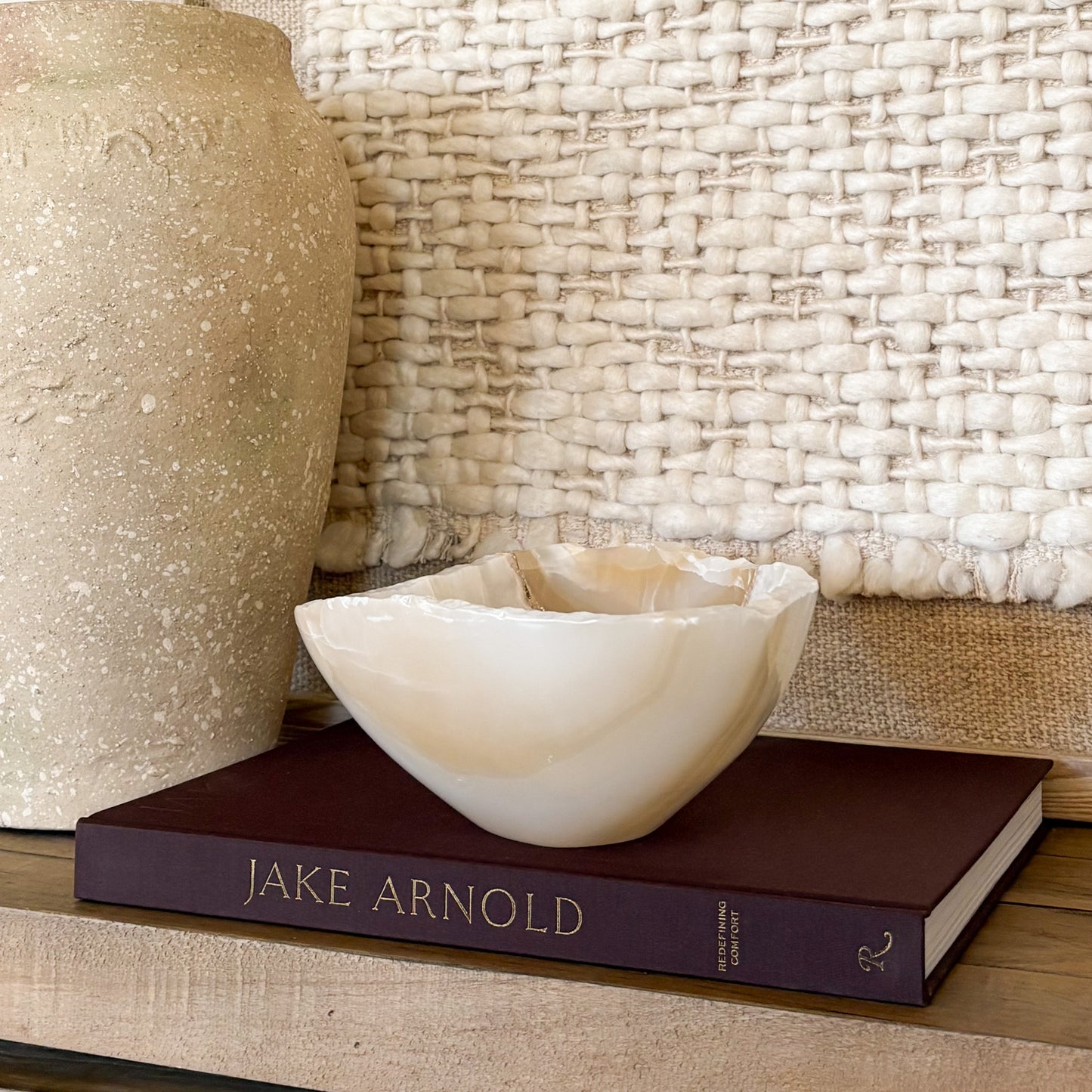 Natural amber onyx bowl, hand carved stone bowl for home decor