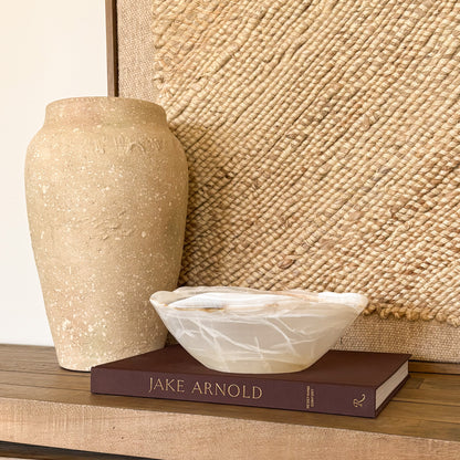 Natural amber onyx bowl, small hand carved stone bowl for home decor