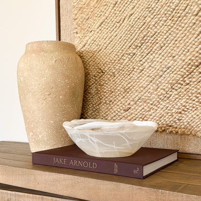 hand carved amber onyx stone bowl