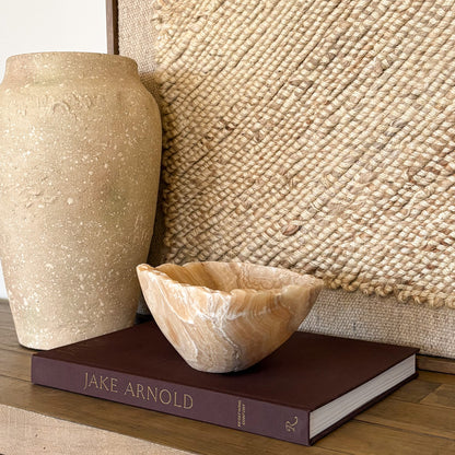 Hand Carved Amber Onyx Bowl
