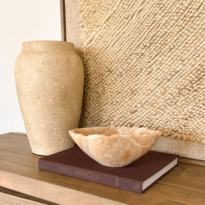 Hand Carved Amber Onyx Bowl