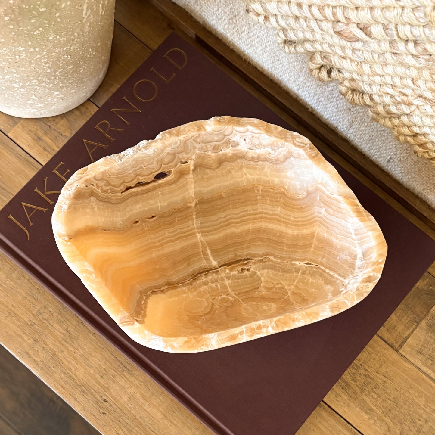 Hand Carved Amber Onyx Bowl