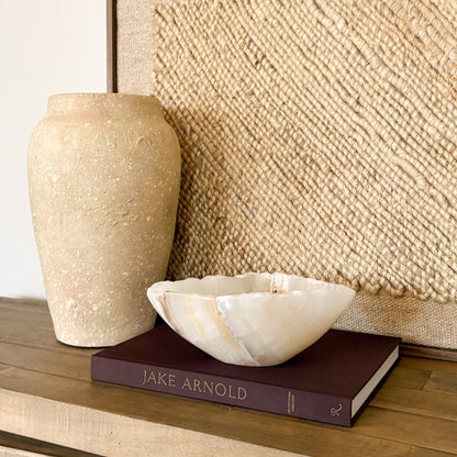 Hand Carved Amber Onyx Bowl