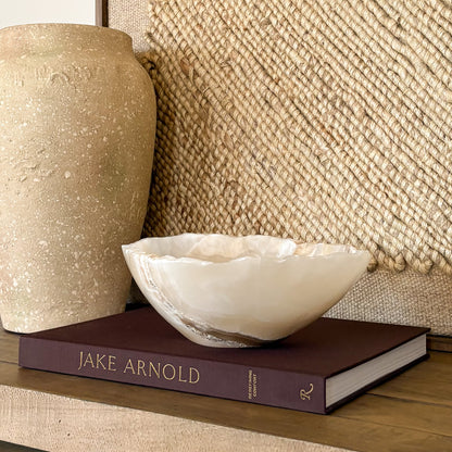 Hand Carved Amber Onyx Bowl