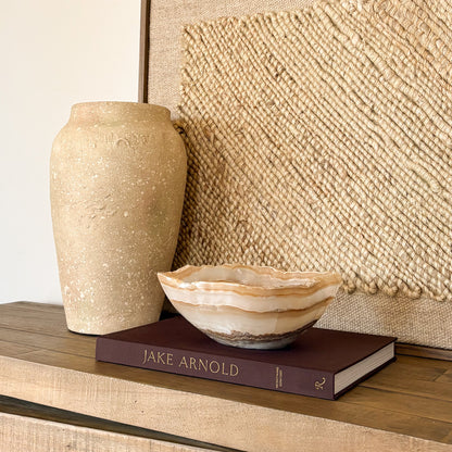 Hand Carved Amber Onyx Bowl
