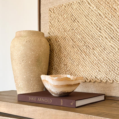 Hand Carved Amber Onyx Bowl