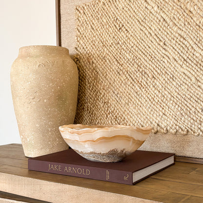 Hand Carved Amber Onyx Bowl