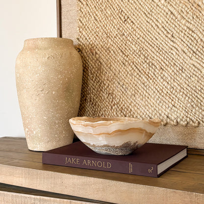 Hand Carved Amber Onyx Bowl