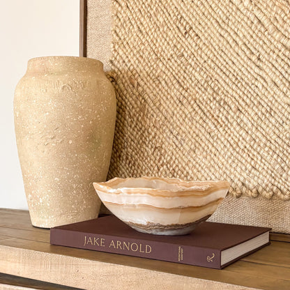 Hand Carved Amber Onyx Bowl