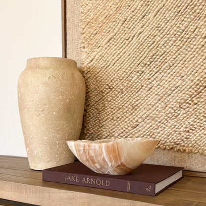 Hand Carved Amber Onyx Bowl