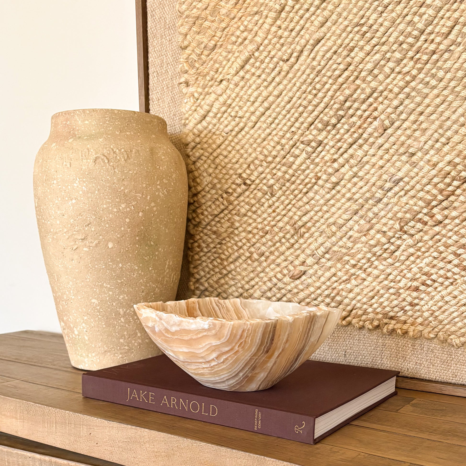 Elegant amber onyx serving bowl handcrafted from solid stone