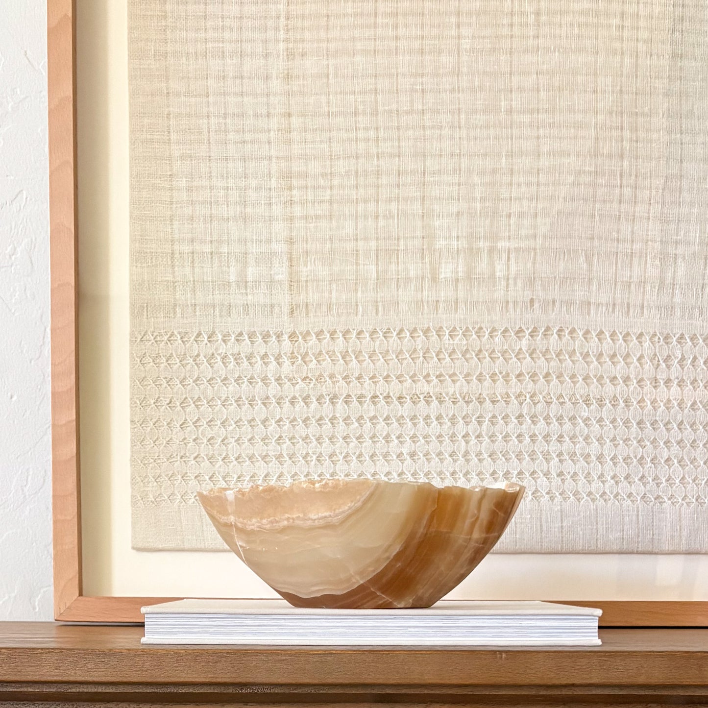 Artisan carved amber onyx bowl premium natural stone decorative bowl
