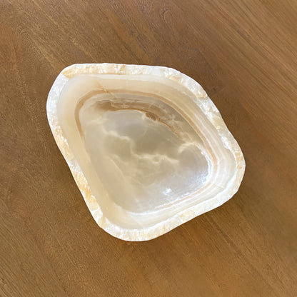 Amber onyx decorative bowl hand sculpted luxury centerpiece home styling