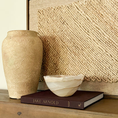 Natural stone onyx bowl for coffee table centerpiece
