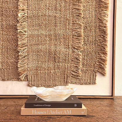 Natural amber onyx centerpiece bowl with smooth polished finish