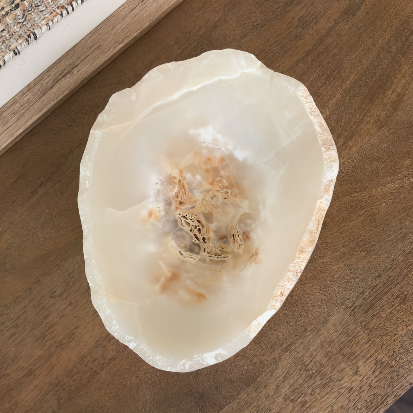 Luxury hand carved amber onyx centerpiece bowl crafted from genuine natural stone