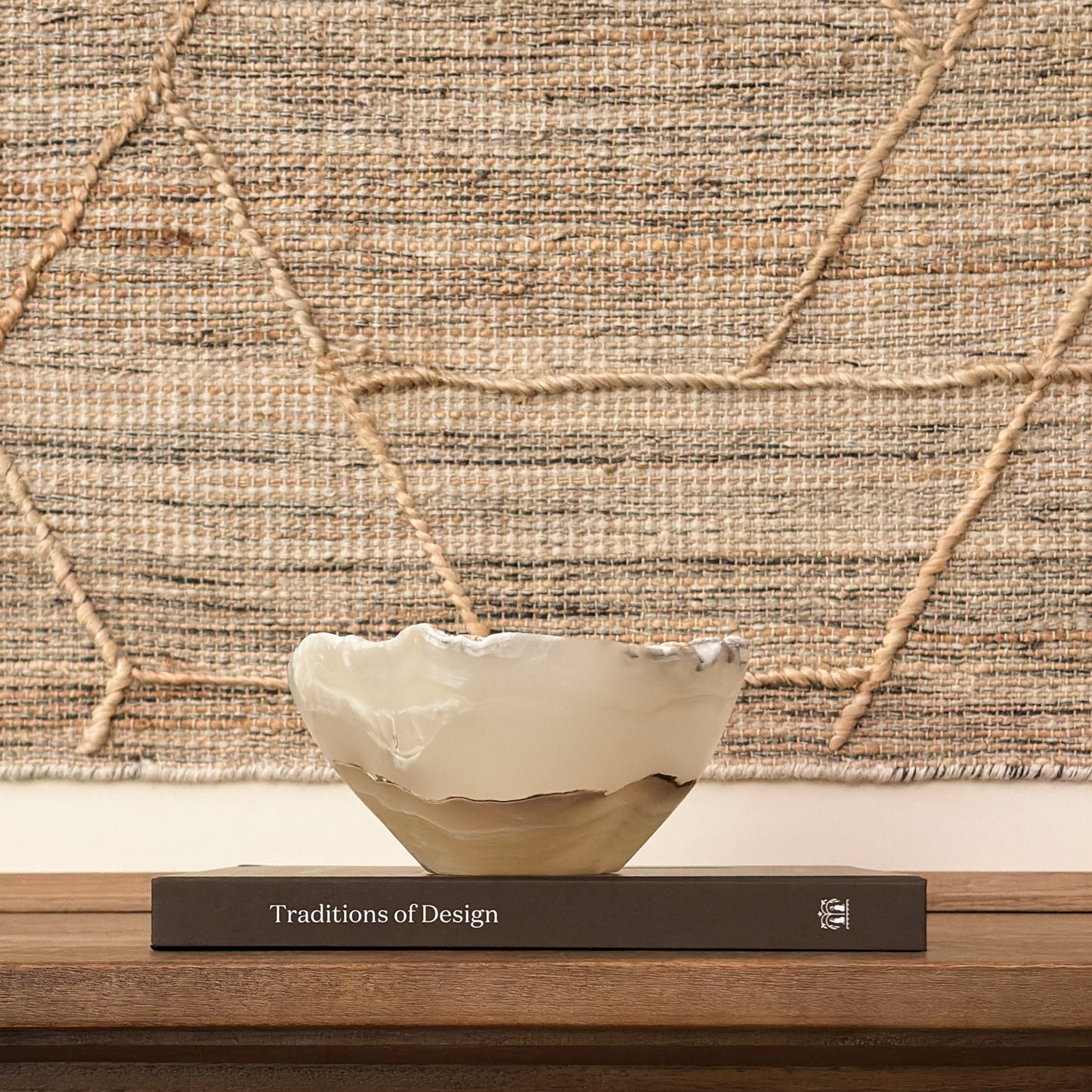 Luxury natural stone amber onyx bowl with distinctive organic veining and polished finish