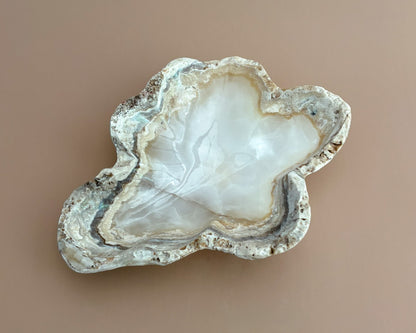 Hand Carved Amber Onyx Bowl